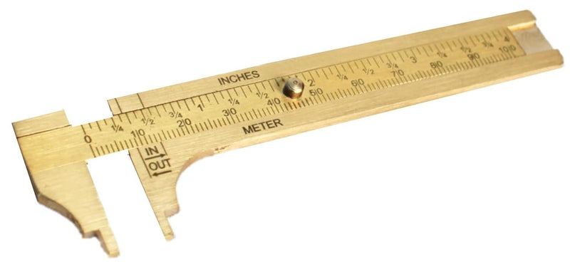 Mini Pocket Brass Vernier Caliper Slide Caliper 10 cm or 4 inches for Measurement of Round Objects,Jewelry Used in Industrial,Home or General use (Pack of 1)