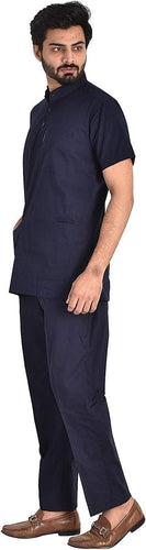 Spancare Poly Cotton Unisex Medical Scrub Suit for Men & Women, Medical Scrub Top and Bottom with All Size (XXL)