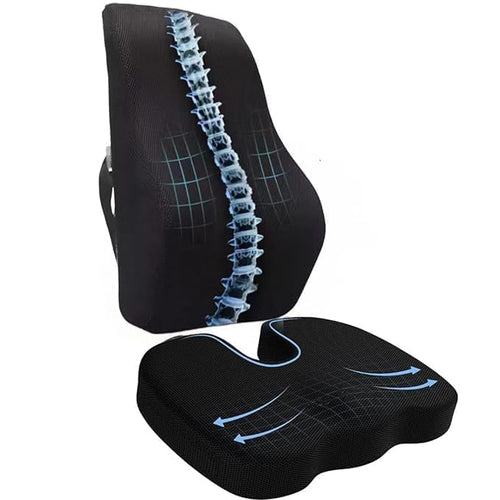SPANCARE PHARMACEUTICALS Back Support for Chair, Memory Foam Car Seat Back Support,Orthopedic Lumbar SupportBack Rest for Back Pain Relief - Back Pillow for Sitting