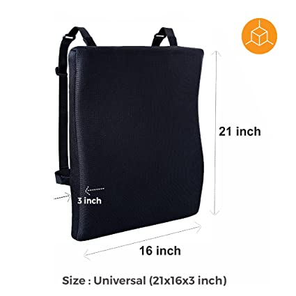 Large Back Support Cushion Memory Foam for High Back Chair – Provides Complete Back Support, from Lower Back to Shoulders – Relieves Back Pain & Reduces Spine Pressure –  for Office/Computer Chair (Mesh Black)