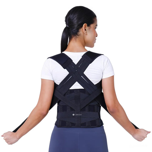 2-in-1 Neoprene Posture Corrector Belt with Integrated Back Support | Adjustable Shoulder & Back Alignment Belt | Unisex Brace for Daily Posture Improvement & Upright Sitting | Comfortable Wear Design | Universal Size