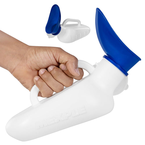 Unisex Peepod Urinal Pot | Pee Funnel | Portable & Safe Medical Grade Urine Pot With Female Cup Â – 1000ML | Urine Bottle For bed Patients | For Women & Men - White