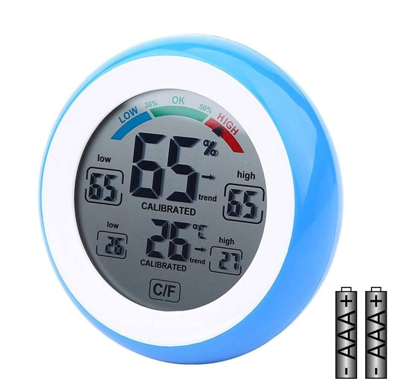 Spancare Digital Touch Screen Weather Station, Thermometer Hygrometer for Indoor, (Blue)