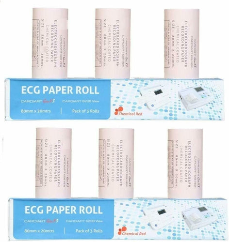 Spancare 6208 View ECG Thermal Paper Roll 80 x20 mm (2 Box, Each Contains 3 Roll)