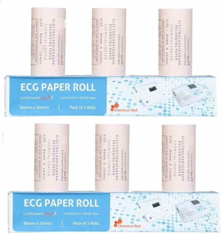Spancare 6208 View ECG Thermal Paper Roll 80 x20 mm (2 Box, Each Contains 3 Roll)