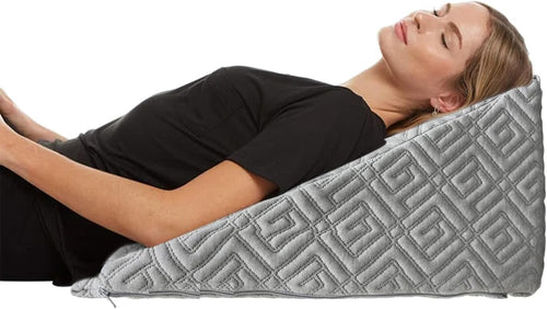 Ultimate Wedge Pillow Memory Foam | Complete Back Rest Support Wedge Cushion Pillow for Bed | Sleeping, Leg Elevator, Pregnancy, Gifting Pillow, Acid Reflux, Reading Grey