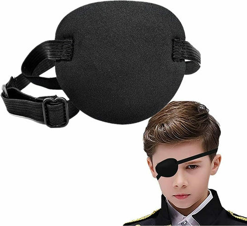 Spancare Adult Kid's Black Adjustable Soft Pirate Eye Patch Single Eye Mask