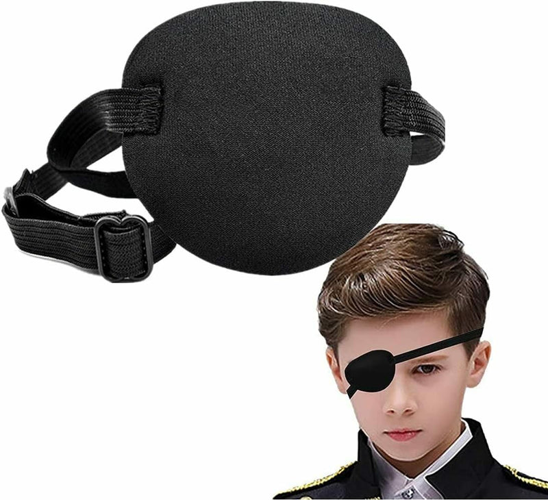Spancare Adult Kid's Black Adjustable Soft Pirate Eye Patch Single Eye Mask