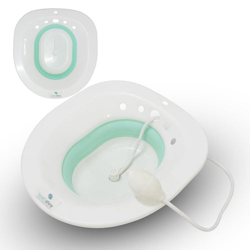 Sitz Bath for All Toilet Seats with Flusher for Pregnant, Postpartum Care, Hemorrhoids, Vaginal/Anal Inflammation Treatment | Portable Perineal Soaking Basin