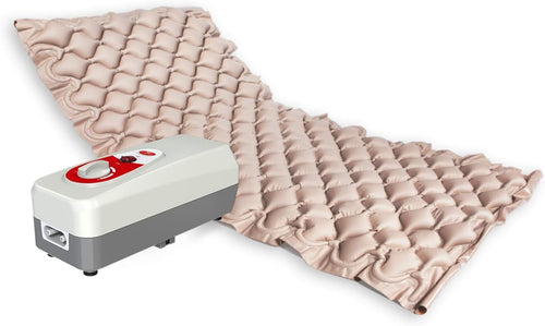 Polyvinyl Chloride Anti-Decubitus Air Bed for Bed Sores Prevention - German Tech Fine Bubble Mattress &Air Pump|Weight Capacity Up to 130Kg - Ideal for Hospital&Home Care Use, Grey