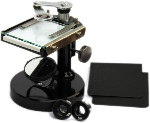 spancare pharmaceuticals Brass Simple Dissecting Microscope with Two eyepieces and revolving arm for Good Magnification for School collge Laboratory and Hospitals