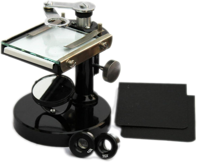 spancare pharmaceuticals Brass Simple Dissecting Microscope with Two eyepieces and revolving arm for Good Magnification for School collge Laboratory and Hospitals