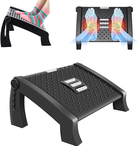 SPANCARE PHARMACEUTICALS Adjustable Foot Rest for Office Chair with Massage Texture and Roller | Ergonomic Footrest Under Desk with 6 Heights | Leg Resting Stool