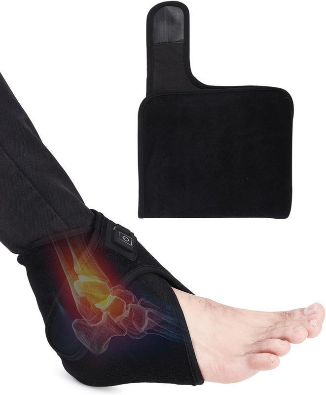 SPANCARE PHARMACEUTICALS Ankle Heating Pad for Pain Relief |12V Safe Power Technology | 3 Levels Heat | Integrated Overheat Protection Thermostat | Universal fit Left or Right Ankle