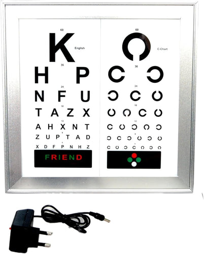 LED Vision Chart with 2 Languages, 9.8 ft