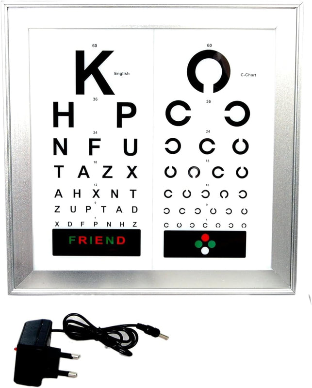 LED Vision Chart with 2 Languages, 9.8 ft