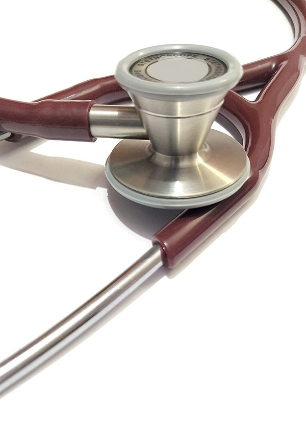 Stethoscope Cardiology Dual Sided Stainless Steel Professional Burgundy