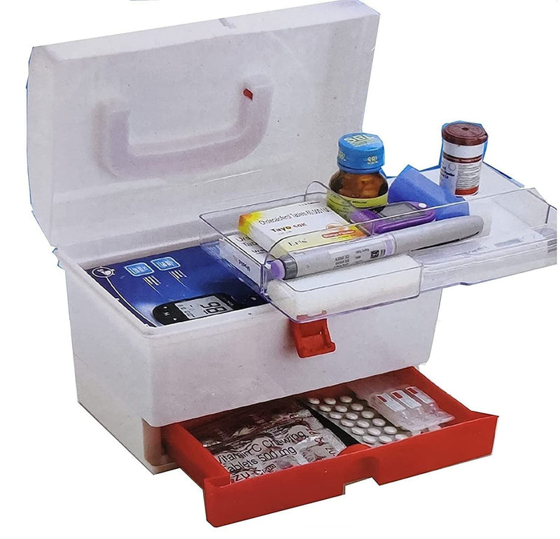 Spancare Multipurpose Plastic Medicine First Aid Kit Storage Box Cosmetic Organizer Box
