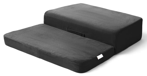 SPANCARE PHARMACEUTICALS Meditation Cushion - Foldable Portable Large Size Meditation Yoga Block, Light Weight, Easy to Carry with Premium Removable & Washable Velvet Cover (Dark Grey)