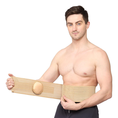 SPANCARE PHARMACEUTICALS Hernia Belt Hernia Support Brace With Removable Compression Pad Navel Hernia Pain Relief For Men & Women,Free Size (Beige)