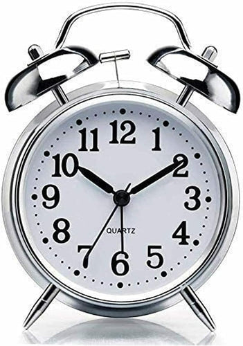 span Analog Silver Clock