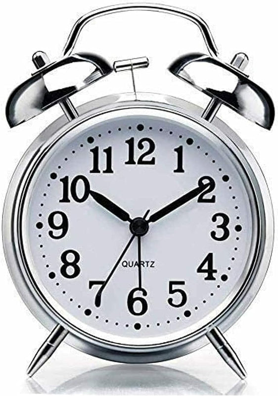 span Analog Silver Clock