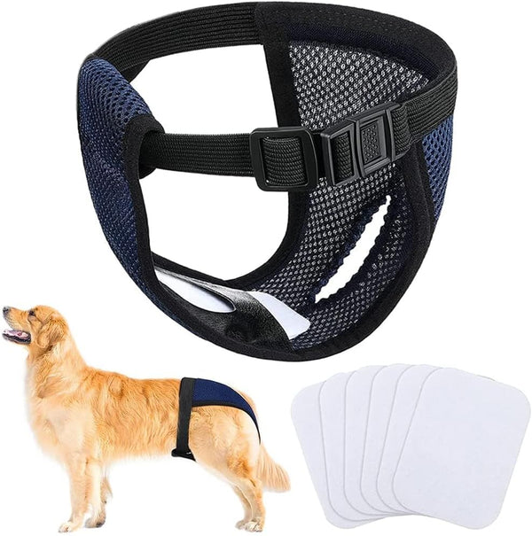 Pet Use Breathable Reusable Female Dogs Diapers with 3 Absorbption Cotton Pad Comfort Reusable Doggy Diapers for Female Dog, Puppy