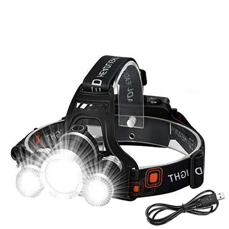 Spancare Headlamp Rechargeable Headlight with 3 Lights 4 Modes, 6000 Lumen Super Bright