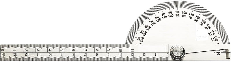 Spancare Head Degree Protractor with 150mm Graduated Arm Polish Finish Metal