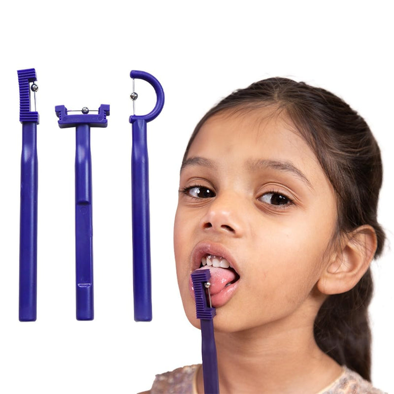 Speech Therapy Tongue Training Kit | 3-Piece Professional Set, Purple | Tongue Muscle Trainer & Oral Exercise Kit for Children & Adults | Pronunciation, Rehabilitation & Speech Exerciser Tools