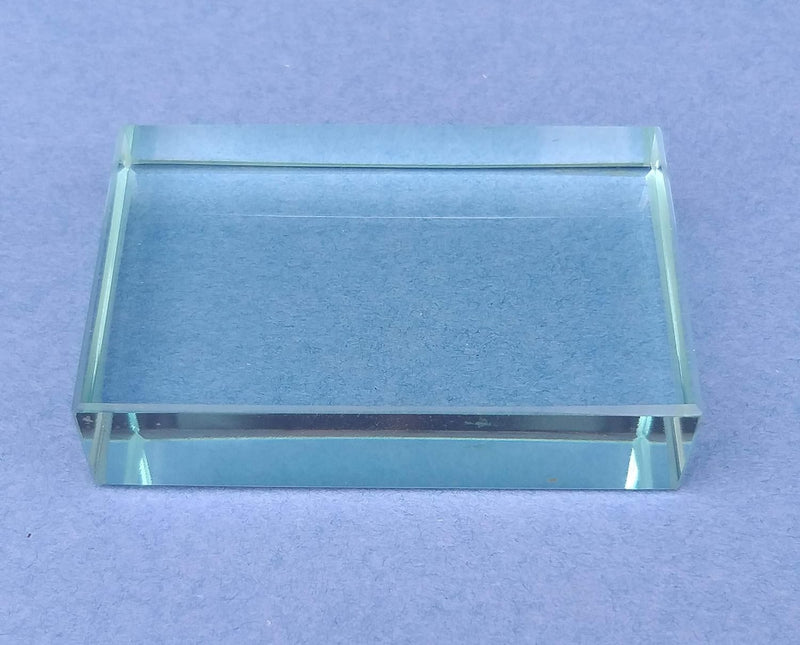 Rectangular Glass Slab (75 x 50 x 18 mm) Ideal for Optical Experiments for School & College Labs