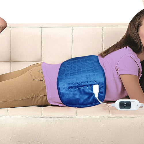"Orthopedic Electric Heating Pad for Pain Relief – Ultra Soft Material with Fast Heating Technology Heating Belt for Back" (Blue)