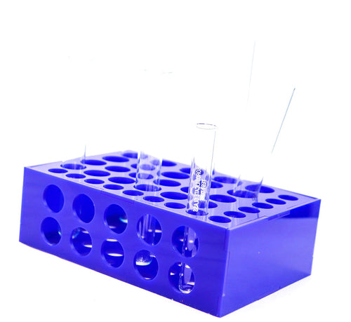 SPANCARE PHARMACEUTICALS Test Tube Stand Holder Plastic 48 Holes Multipurpose for 12x125mm,16x150mm,18x150mm,etc Size Test Tubes Glassware labware Blue Chemistry lab Experiment-1