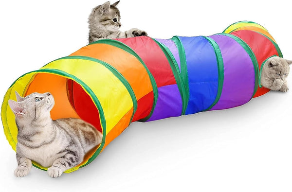 Toys for Cat, Cat Tunnel Pet Tube Collapsible Play Toy Indoor Outdoor Kitty Puppy Toys for Exercising Hiding Training Toy (2 Way)