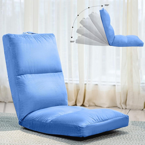 Reclining Floor Chair for Living Room | Meditation Chair | Adjustable Back Rest with 5 Position Lock-in | Back Support | Maintain Posture While Sitting on Floor for Yoga/Pooja Black