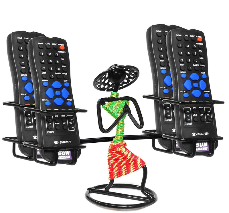 Spancare Iron Remote Holder/Stand with Welcome Gesture Lady Green,Pink,Black,4 Redmote