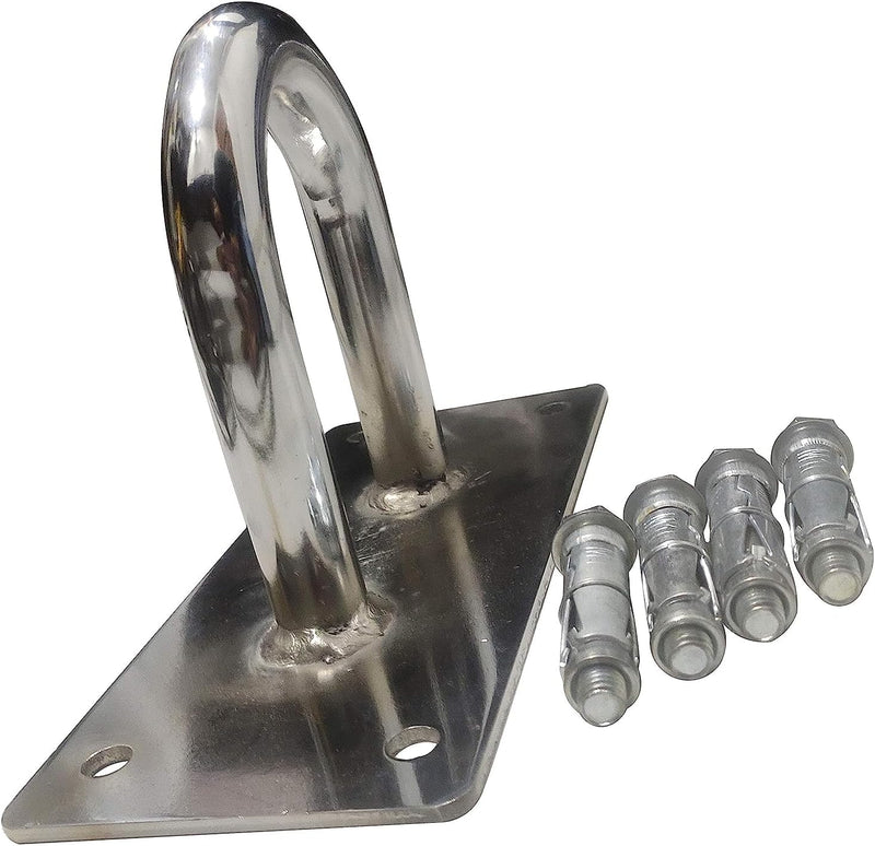 Spancare Steel Chrome Wall Mount Hook for Battle Rope/Battle Rope Platform with 4Pcs Fationer Hook.