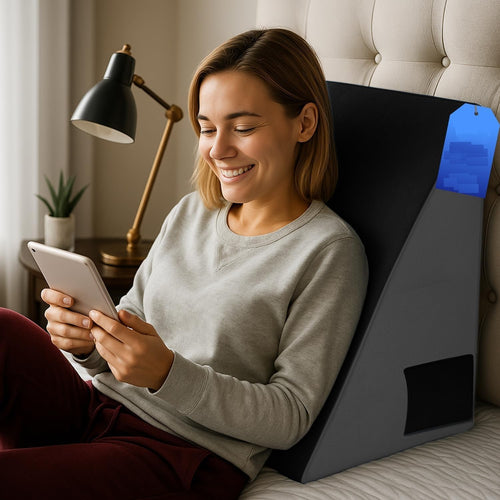 Ultimate Wedge Pillow Memory Foam | Complete Back Rest Support Wedge Cushion Pillow for Bed | Sleeping, Leg Elevator, Pregnancy, Gifting Pillow, Acid Reflux, Reading Grey/Black