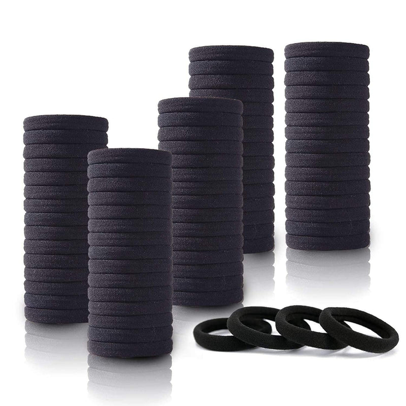 Spancare Premium 30 Black Hair Ties, Elastic Hair Band Made of Quality Cotton & No Crease