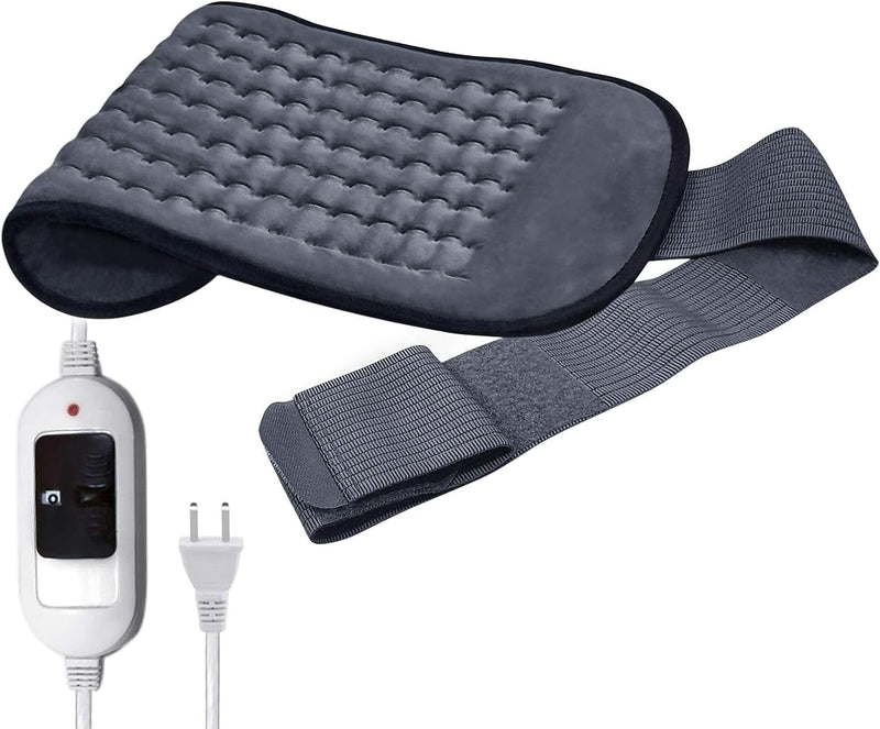 Heating Pad - Orthopaedic Electric Heating Belt Lower Back Heat Therapy Waist Wrap with 3 Temperature Settings for Pain Relief of Abdominal Stomach Lumbar Muscle Strain etc (Grey Large)
