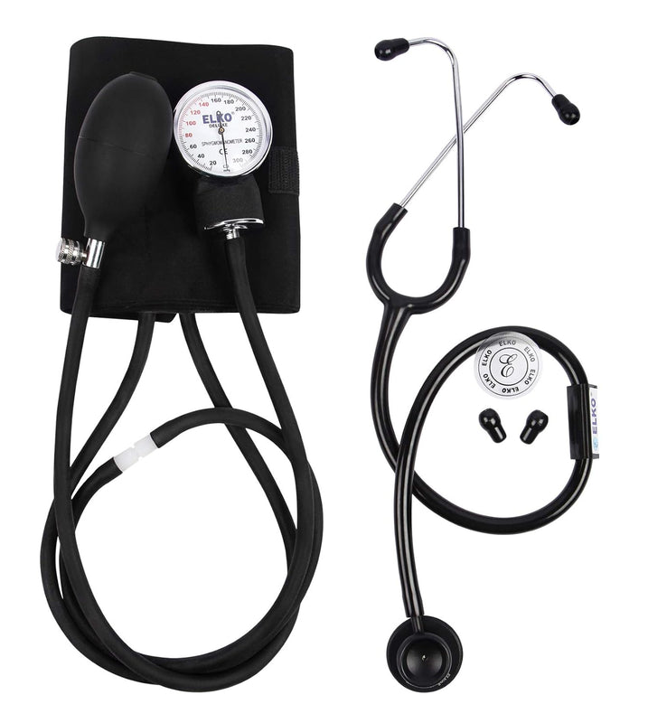 Dial Type Aneroid Sphygmomanometer/Arm Blood Pressure Monitor with Carry Bag and Basic Stethoscope,Black