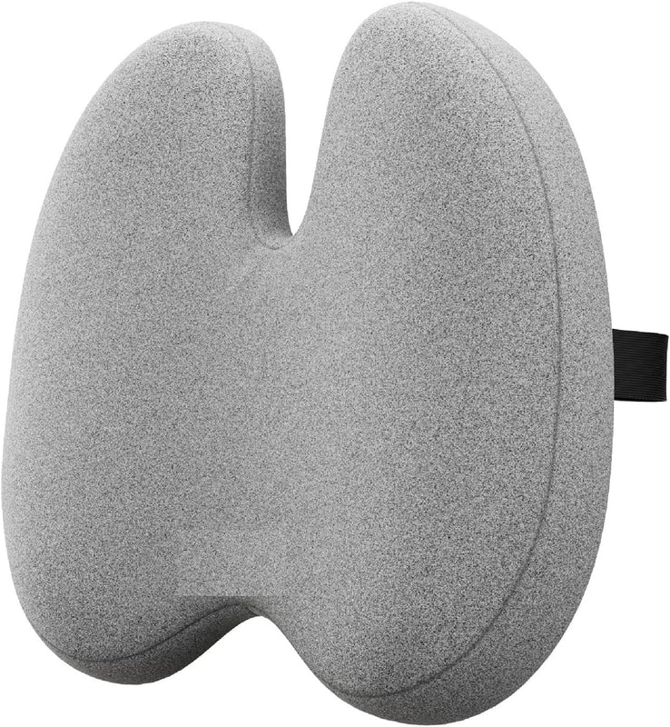 Back Support (High Density) for Chair | Orthopedic Backrest Cushion for Lumbar&Posture Support | Relief Back Pain | Proprietary Hi-Per Foam Pillow with Adjustable Straps | Grey