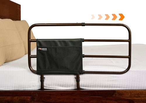 Adjustable Bed Safety Rail for Adults, Elderly, Seniors & Surgery Patients – Assist Bar with Storage Pocket for Fall Prevention, Fits Any Bed & Eases Getting In & Out of Bed (Made in India)