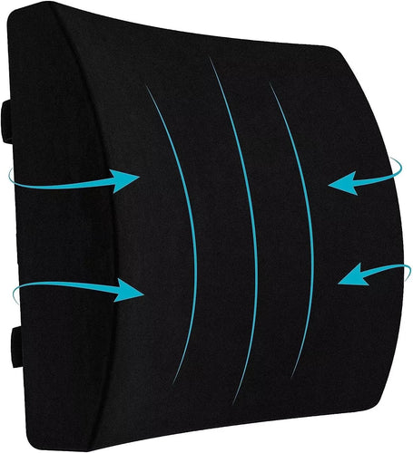 SPANCARE PHARMACEUTICALS Back Pain Relief Lumbar Support Memory Foam Cushion (Black)
