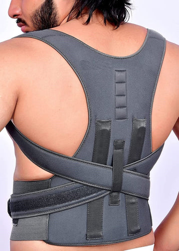 Spancare Premium Back Brace with Dual Steel Metallic Plate & Magnetic Support at Back