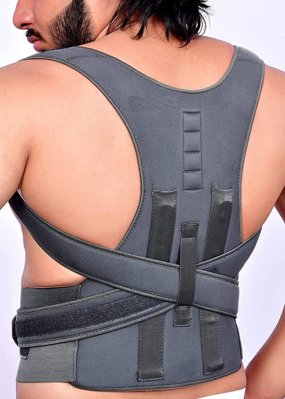 Spancare Premium Back Brace with Dual Steel Metallic Plate & Magnetic Support at Back