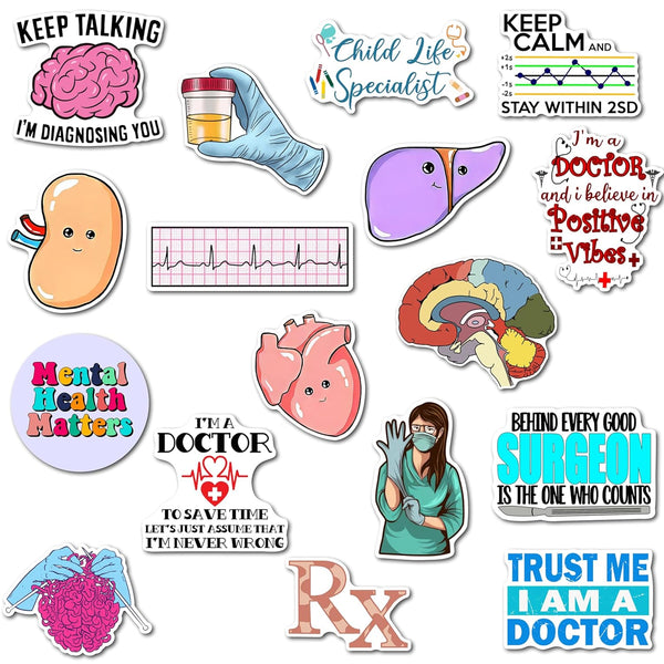 Doctor Theme Fridge Magnet Collection – Set of 17 Cute Magnets