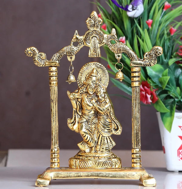 Radha Krishna Statue Gold Plated Decor Your Home,Office & Radha Krishna Murti
